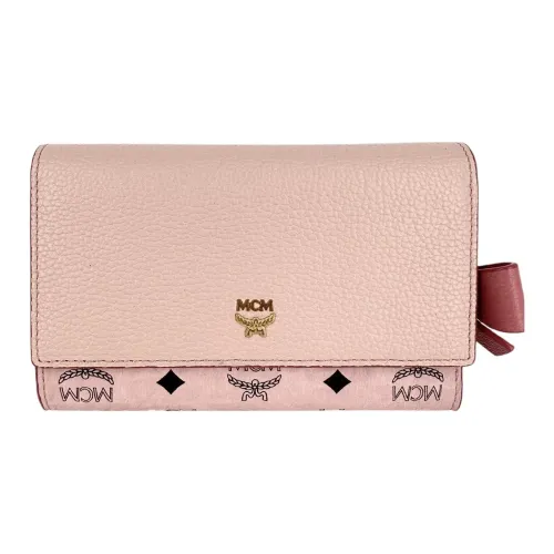 MCM Кошелек из ПВХ Коровьей Кожи Маленький Женский Розовый