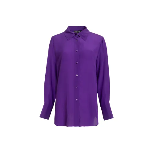 LIZZY Шелковая рубашка женская фиолетовая