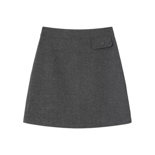 YEARNED Серый Женские Повседневные Короткие Юбки