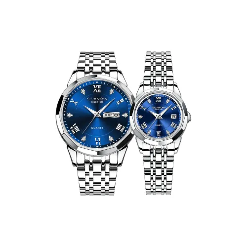 GUANQIN SOULMATE Series Кварцевый механизм стальной ремешок унисекс белый циферблат