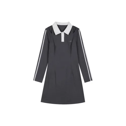 Coolhut Длинное платье с длинными рукавами женское