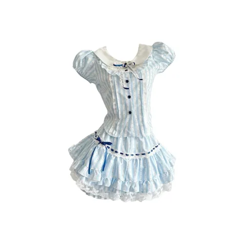 ORANDOR WEAR Светло-синий Женские Комплекты с юбкой