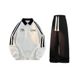 Комплект одежды (Серый топ Фотиния + Черные штаны)