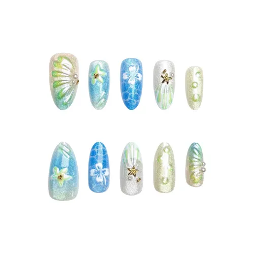 Yun Yue Joe Гавайи Курортный стиль Сияние False Nail Овал Свежий COLORS Градиентный