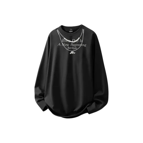 MJ STYLE Длинный рукав Т-рубашка Унисекс