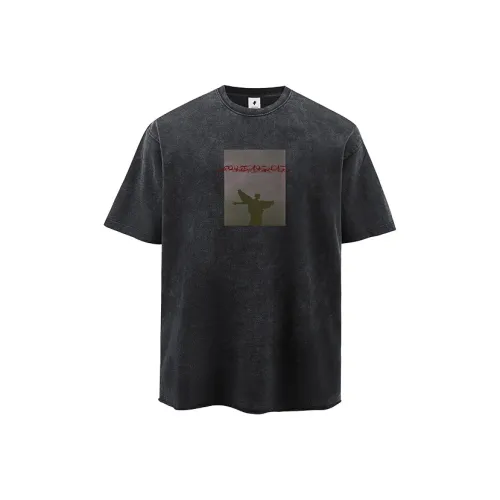 FOR FEAR THAT Промытый черный Унисекс Футболка