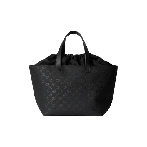 GUCCI GG Monogram Матовый Резиновый Ткань Сумка Большой Мужской Черный