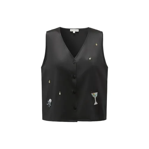 NOT JUST PAJAMA Черный Женские Пижамные верхние части