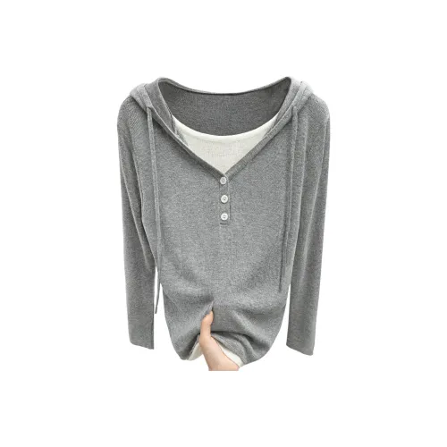 Cypress House Светло-серый и Белый Женский Трикотаж