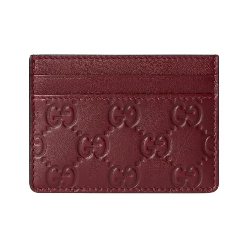 GUCCI GG Emblem Кожа Держатель для карт Женские Красный