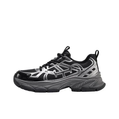 Zheng Dan Nu Высота Увеличивающие Дышащие Низкие Кеды Мужские Серебристо-Черные