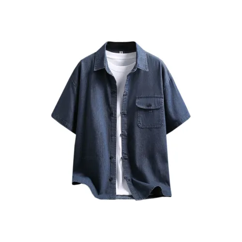 MAREA VESUVIO Blue Men's Shirts MAREA VESUVIO Синий Мужские Рубашки