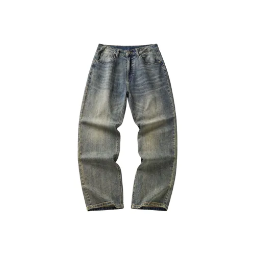 HZWH Грязь Синий Мужские Джинсы