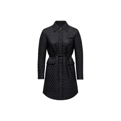 Moncler Raissac Geometric Quilted LONG DOWN JACKET Down Jacket Women's Black