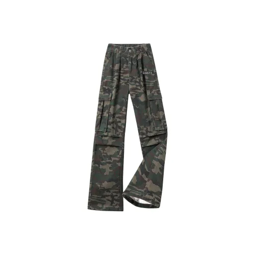REMEFIT Армейский зеленый камуфляж Унисекс Карго-брюки