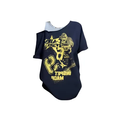 THREE Большой размер Curvy Женские Американский винтаж Короткий рукав Т-рубашка Женские