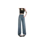 Винтажные синие брюки до щиколотки