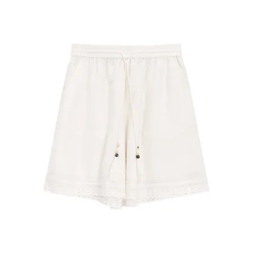 PIANDUAN Экрю Женские Повседневные Шорты