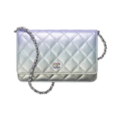 CHANEL WOC Металл Текстура Телячья кожа Кошелек Цепочка Сумка через плечо Женская Градиентный