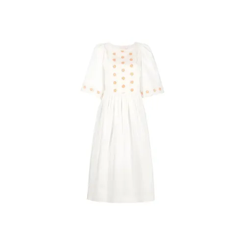 See By Chloe Белый Женские Короткие Платья с Рукавами