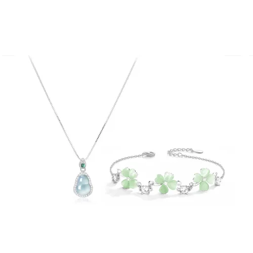 GIFU Цветное глазурное нефритовое ожерелье для женщин