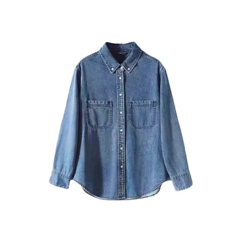 QIAOMONVHAI Синий Женские Рубашки