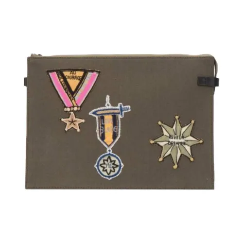 Valentino Кожа Клатч Мужской Коричневый