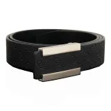 Серебряная пряжка, черный ремешок