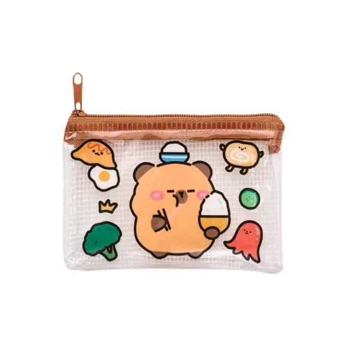 FINGER FANTASY Cute Capybara Coin Pouch PVC Mini Portable Storage Bag Cartoon Capybara Lipstick Jewelry Pouch
