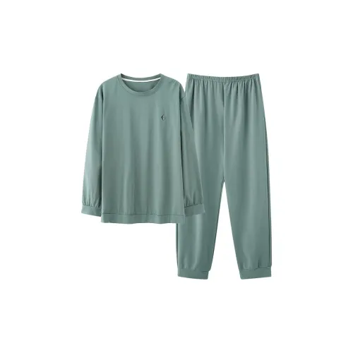 QIAOJIAREN Зеленый Мужской Пижамный Комплект