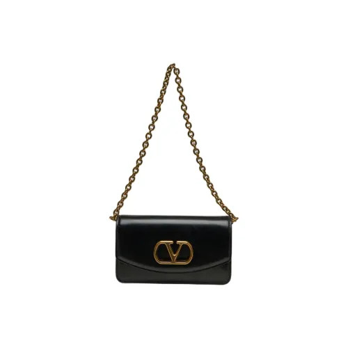 Valentino Кожа Сумка через плечо Сумка на плечо Маленькая Женская Черная