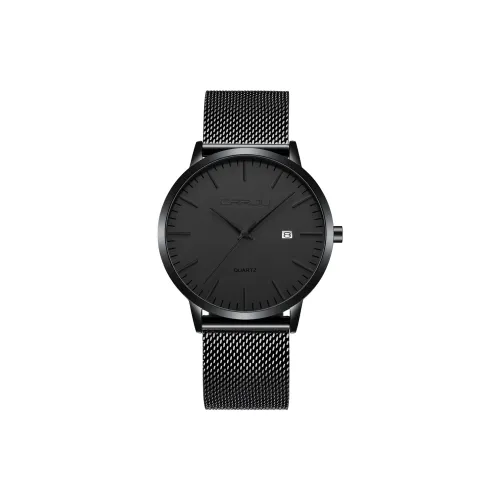 CRRJU Кварцевый механизм Часы Мужские Черный циферблат