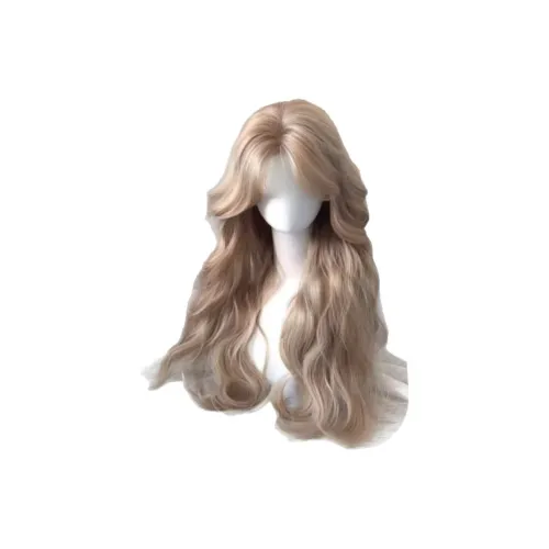 Sweet Pillow House Перука Боковая сторона Передняя часть Кружево Длинный Кудрявый Кремовый Бежевый Золотой Элегантность Полный Набор для головы