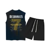 Темно-синий топ, черный низ