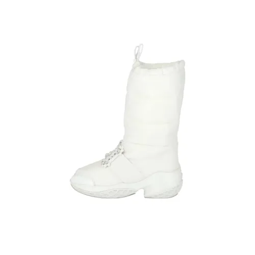 Roger Vivier Женские белые высокие сапоги на колено