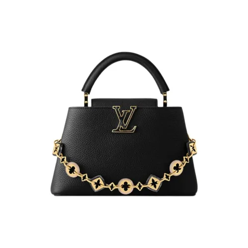 LOUIS VUITTON Capucines Коровья кожа Одно плечо Сумка Маленькая Женская Черная