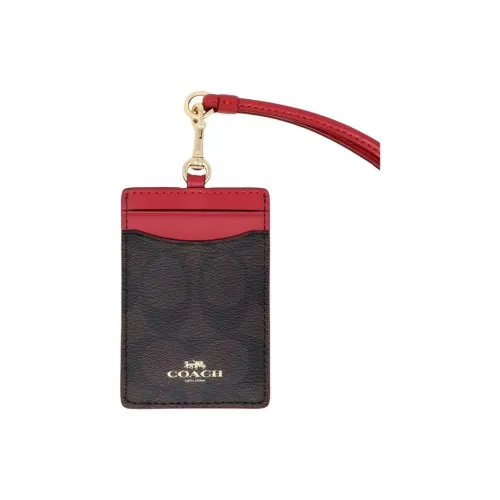 COACH Lanyard Картхолдер Женский Розовый Красный и Темный Хаки