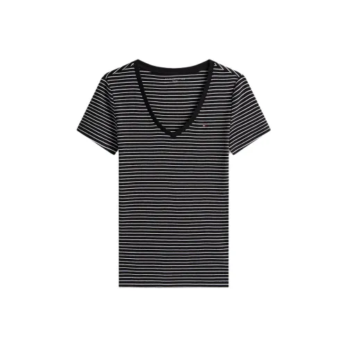 Tommy Hilfiger Черные полосы Женские Т-рубашки