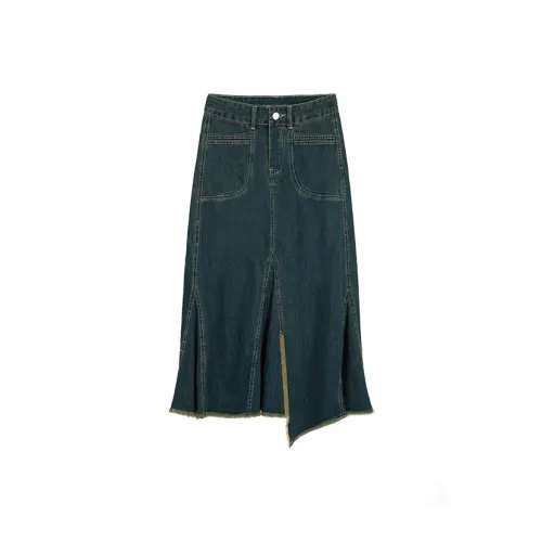 BABYLYCHEE STUDIO Denim Long Skirt Women's