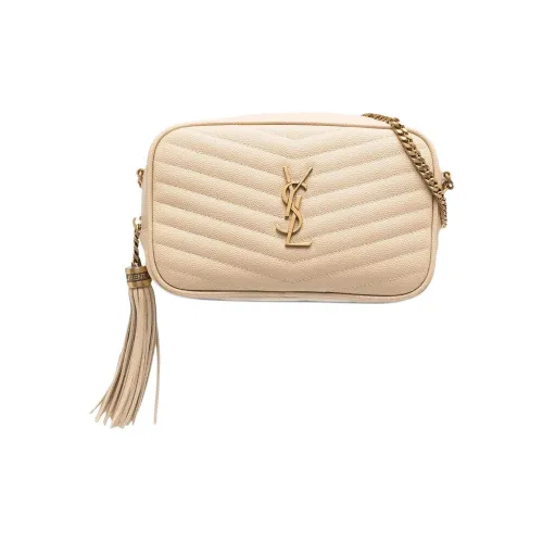 SAINT LAURENT Телячья кожа Сумка через плечо Женская Бежевая