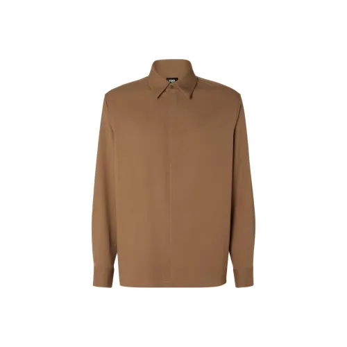 Fendi Коричневые Мужские Рубашки