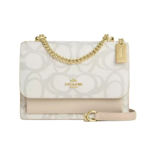 COACH KlareSignature Покрытый холст с кожаными вставками Сумка через плечо Маленькая Женская Сливовый