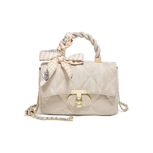 MARINO ORLANDI Синтетическая кожа Цепочка Сумка Стандартная Женская Серый Бежевый