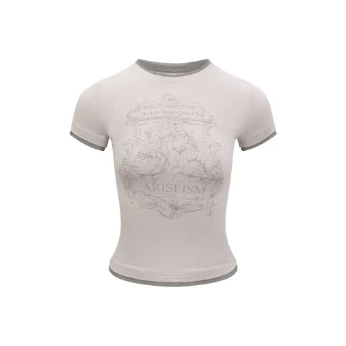 Ariseism Телесно-розовый Женские T-рубашки