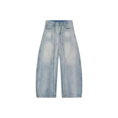 SAGP UNIQUE Кракелюр Светло-синий Унисекс Джинсы