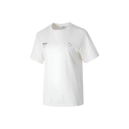 PUMA Т-рубашка с оборванным плечом женская белая