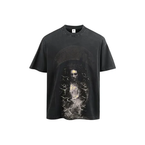 FOR FEAR THAT Промытый черный Унисекс Футболка