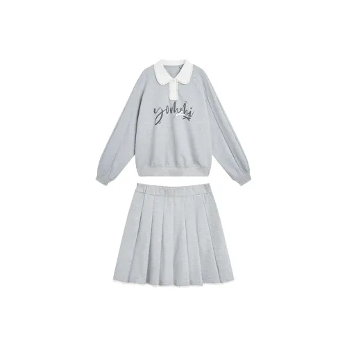 ZIHAN Фотиния Серый Женский Комплект с Юбкой