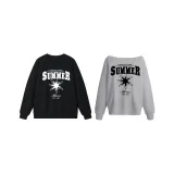 Черный круглый вырез / Серый асимметричный вырез