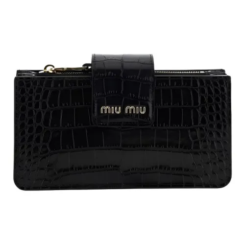 MIU MIU Кожа Клатч Кошелек Женский Черный